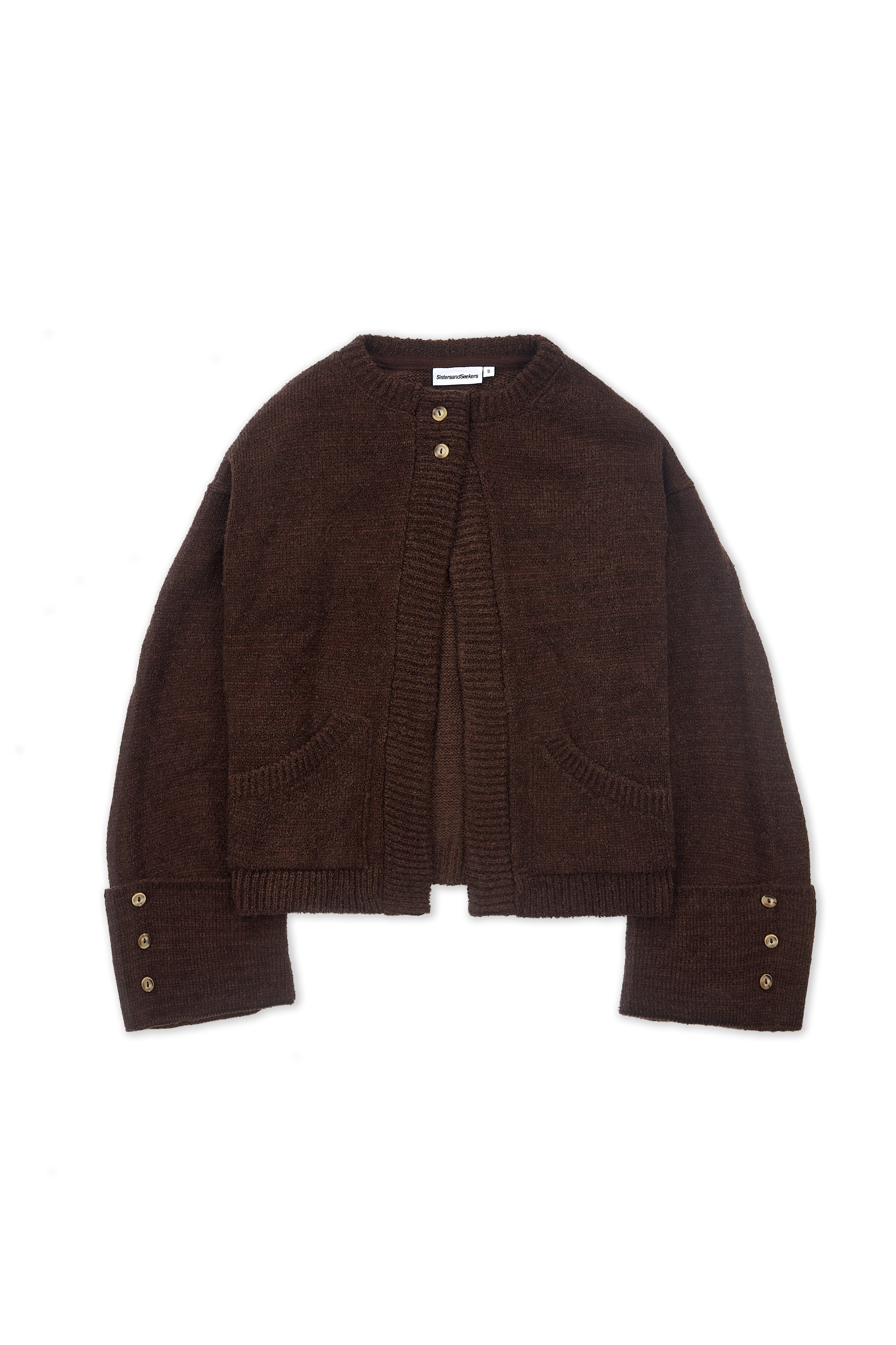 Sable Button Top Cardigan in Brown